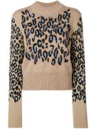 Kenzo Leopard Print Knit Sweater - Neutrals