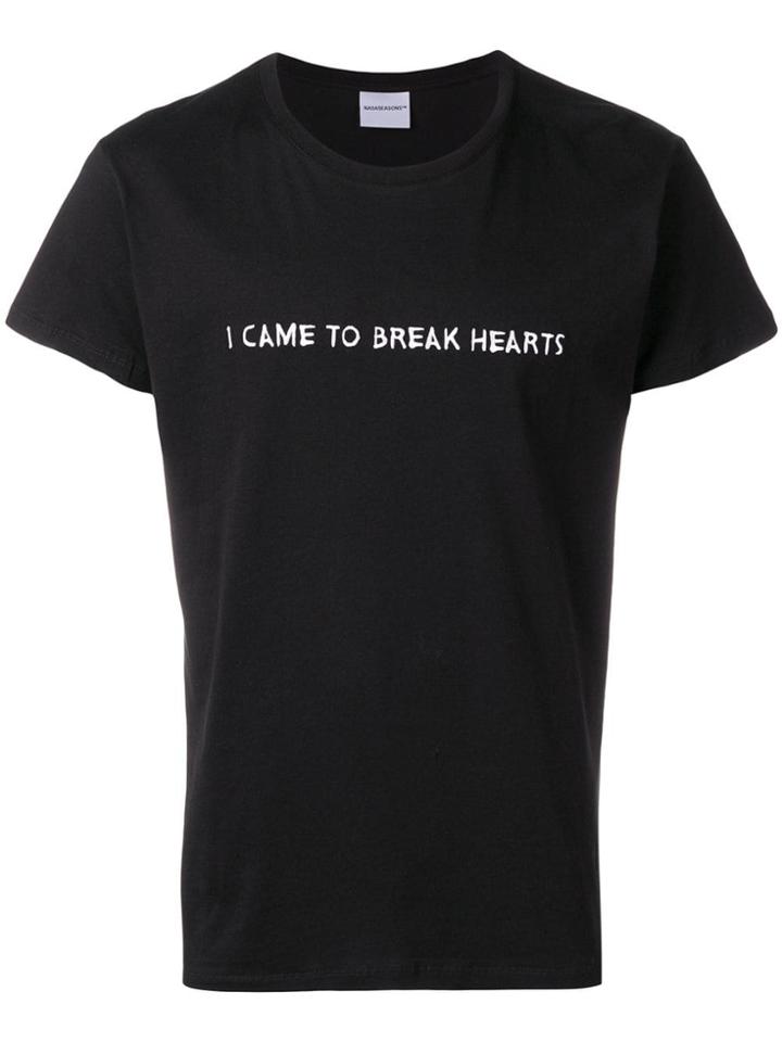 Nasaseasons 'i Came To Break Hearts' Embroidered T-shirt - Black