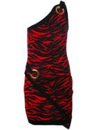 Balmain Zebra Pattern Dress - Red