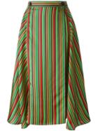 Marco De Vincenzo Striped Midi Skirt, Women's, Size: 42, Silk