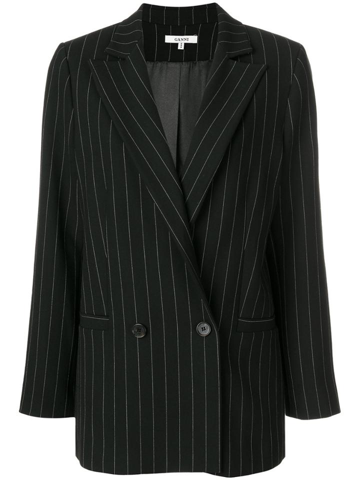 Ganni Pinstripe Blazer - Black