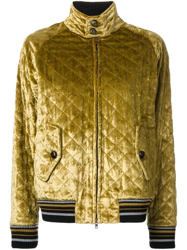 Maison Margiela Quilted Bomber Jacket, Women's, Size: 42, Yellow/orange, Silk/viscose