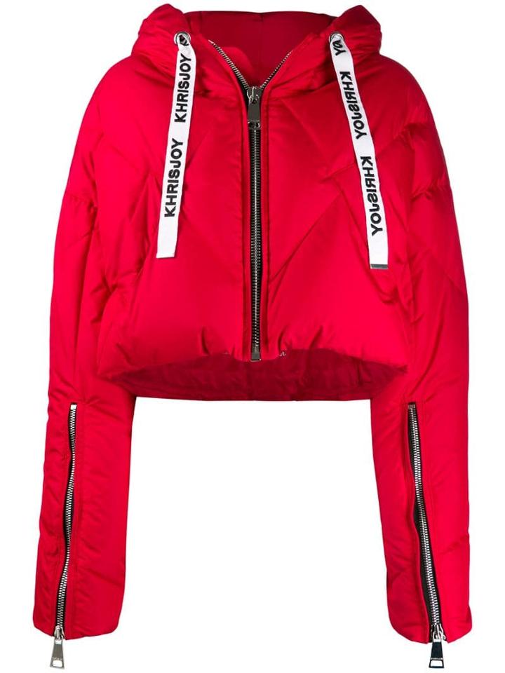 Khrisjoy Cropped Puffer Jacket - Red
