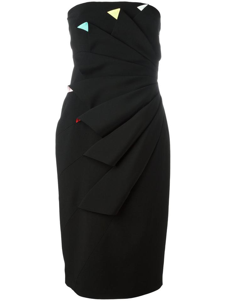 Capucci - Pleated Strapless Dress - Women - Polyester/spandex/elastane/acetate/viscose - 40, Black, Polyester/spandex/elastane/acetate/viscose