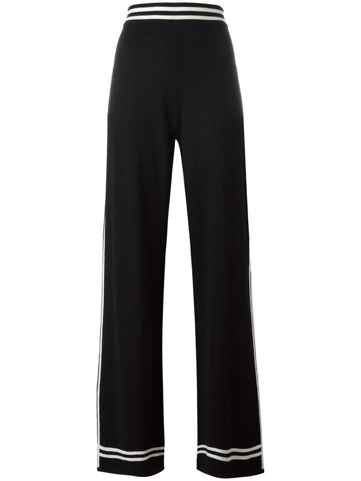 Chinti And Parker Art Deco Wide Leg Pants, Women's, Size: Medium, Black, Merino