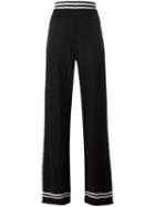 Chinti And Parker Art Deco Wide Leg Pants, Women's, Size: Medium, Black, Merino