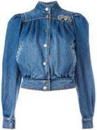 Marc Jacobs Shrunken 80's Bomber Jacket, Women's, Size: Medium, Blue, Cotton