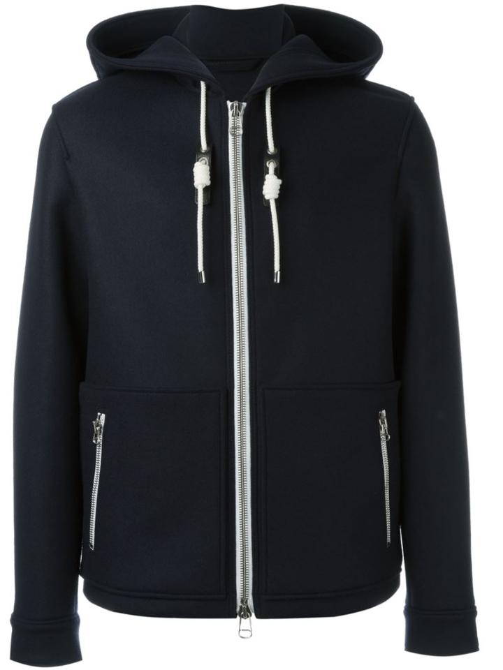 Lanvin Hoodie Style Jacket, Men's, Size: 46, Blue, Cotton/viscose/virgin Wool