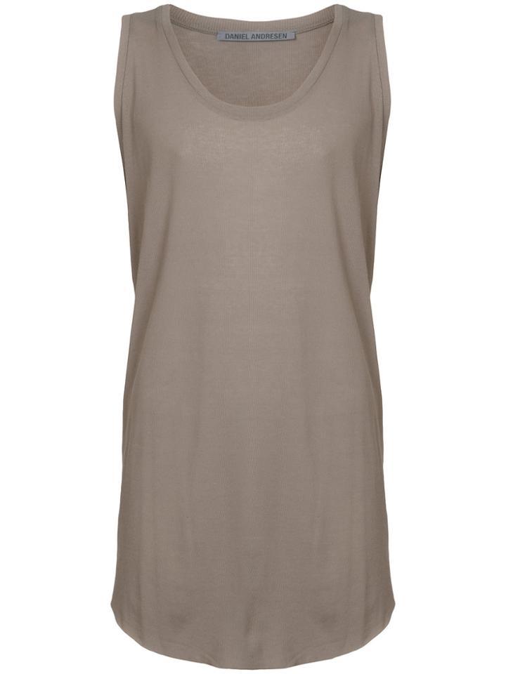 Daniel Andresen Sleevless Elongated Design T-shirt - Brown