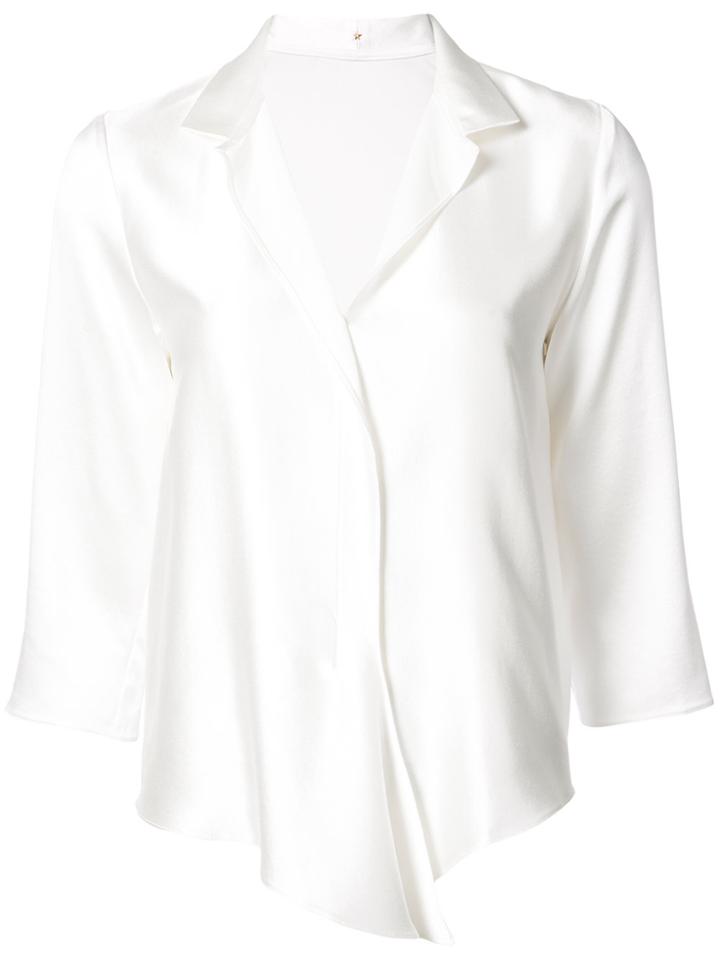 Peter Cohen Ruffle Detail Top - White