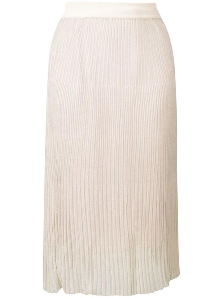 Marco De Vincenzo Straight Fit Ribbed Skirt - Neutrals