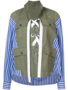 Sacai Poplin Lace-up Shirt Jacket - Green