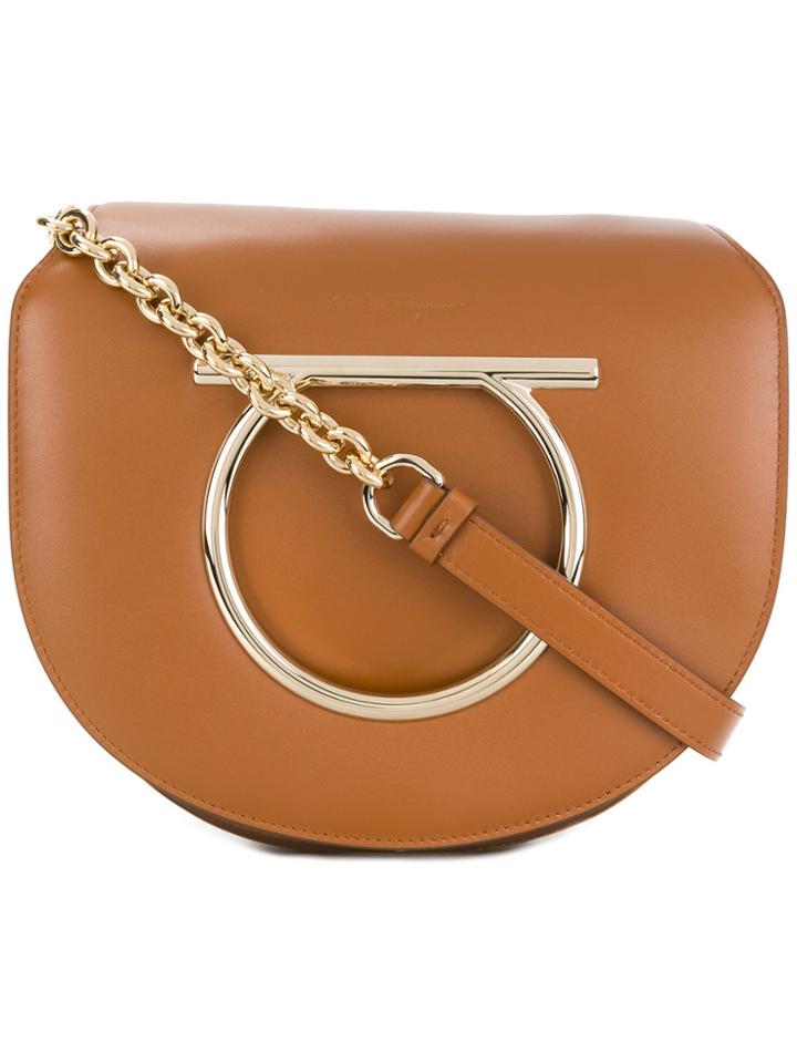 Salvatore Ferragamo Gancio Saddle Bag - Brown