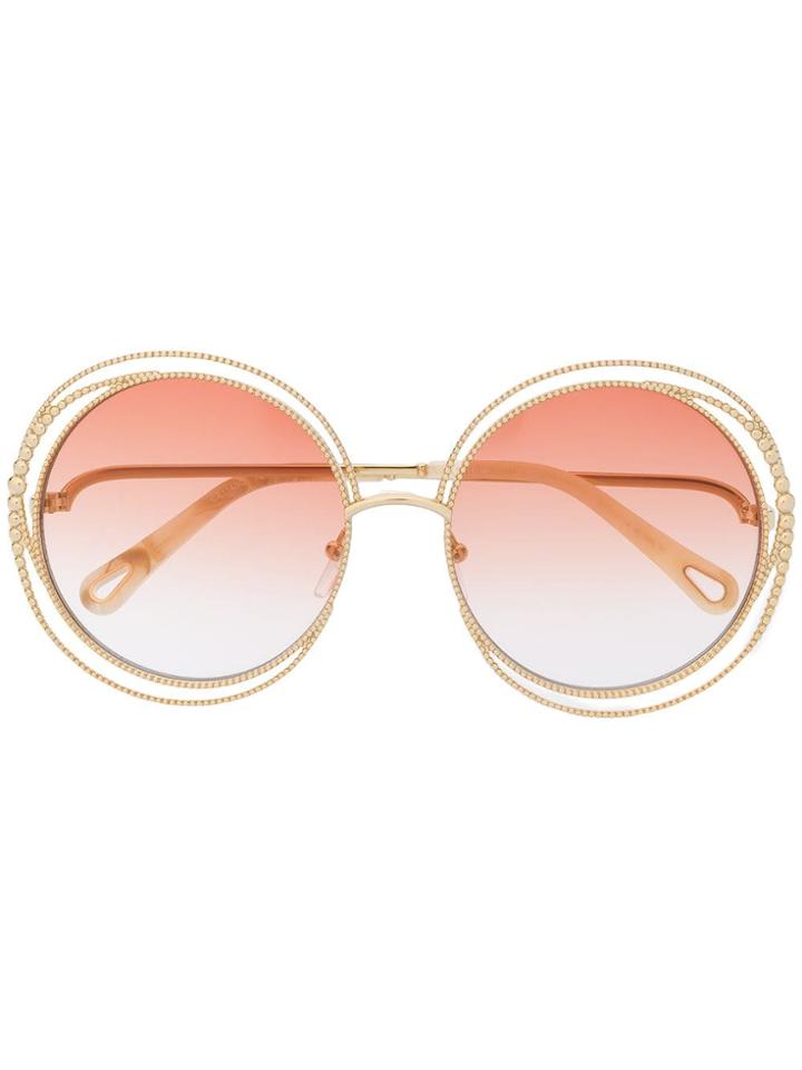 Chloé Eyewear Oversized Frame Sunglasses - Gold