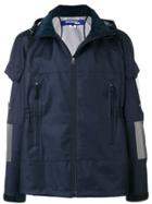 Junya Watanabe Man Check Print Hooded Jacket - Blue