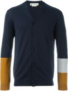Marni Colour Block Cardigan, Men's, Size: 48, Blue, Cotton