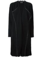Y's Raw Edge Cardi-coat, Women's, Size: 2, Black, Polyamide/wool