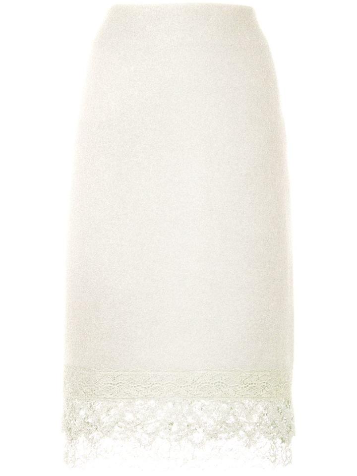 Ermanno Scervino Lace Hem Pencil Skirt - White
