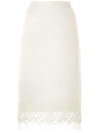 Ermanno Scervino Lace Hem Pencil Skirt - White