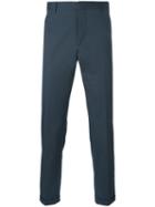Prada Slim-fit Tailored Trousers, Men's, Size: 50, Blue, Cotton/polyamide/spandex/elastane