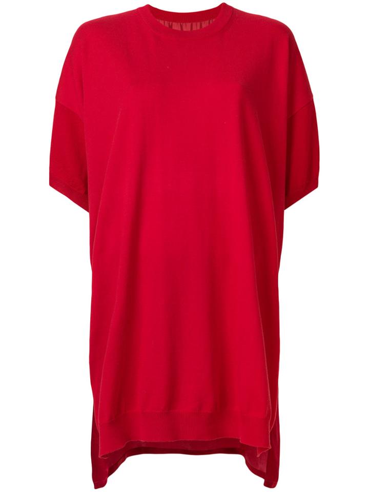 Mm6 Maison Margiela Oversized T-shirt Dress - Red