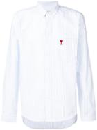 Ami Paris Striped Button Down Shirt - Blue