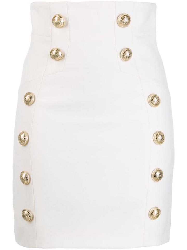 Balmain Grain De Poudre Skirt - White