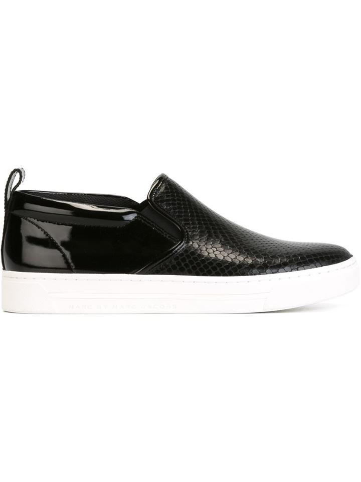 Marc By Marc Jacobs Broom Skate Slip-on Sneakers, Women's, Size: 36, Black, Leather/rubber