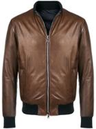Barba Reversible Bomber Jacket - Brown