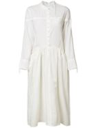 Deep Moss - Plain Shirt Dress - Women - Cotton - L, White, Cotton