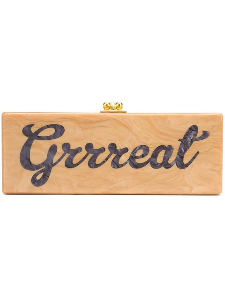 Edie Parker 'grrreat' Rectangular Clutch - Nude & Neutrals