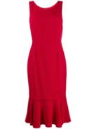 Dolce & Gabbana Fitted Ruffle Dress - Red