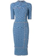 House Of Holland Ribbed Fitted Dress - Blue