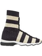 Fendi Striped Perforated Sneakers - Black