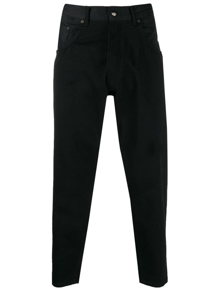 Fumito Ganryu Exposed Pocket Cropped Trousers - Black
