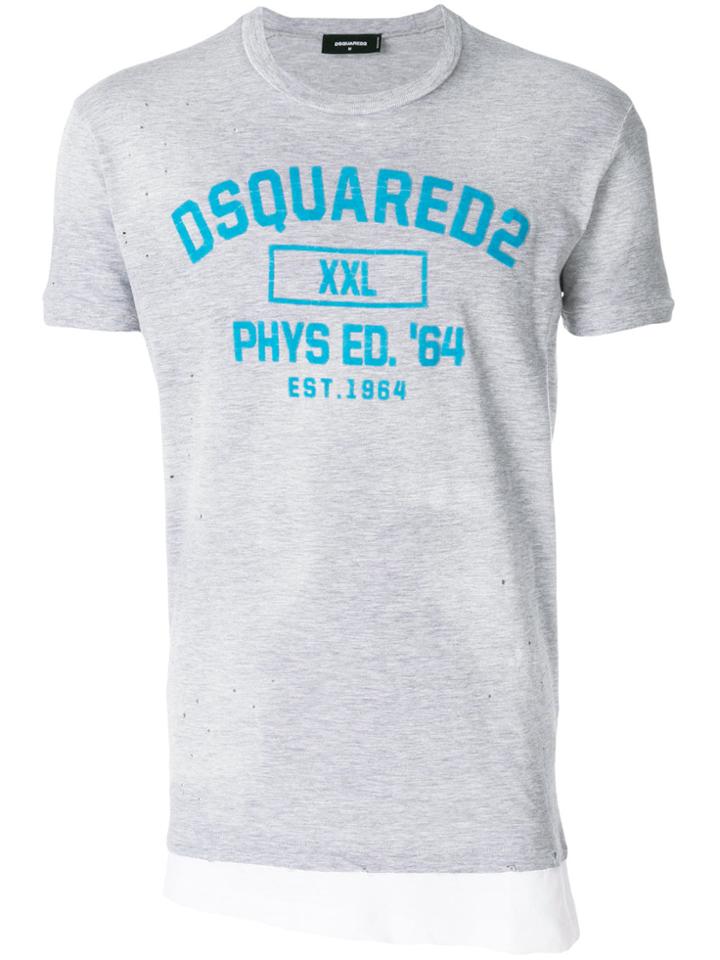 Dsquared2 Distressed Layered Look T-shirt - Grey