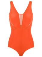 Giuliana Romanno Bodysuit, Women's, Size: Medium, Yellow/orange, Elastodiene/polyamide