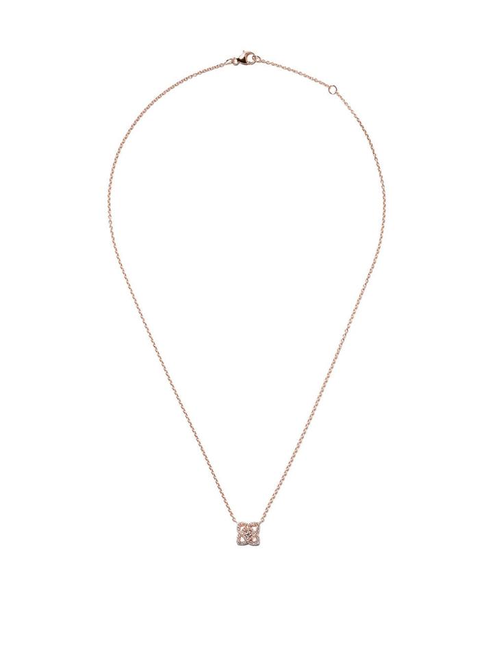 De Beers 18kt Rose Gold Enchanted Lotus Diamond Pendant Necklace