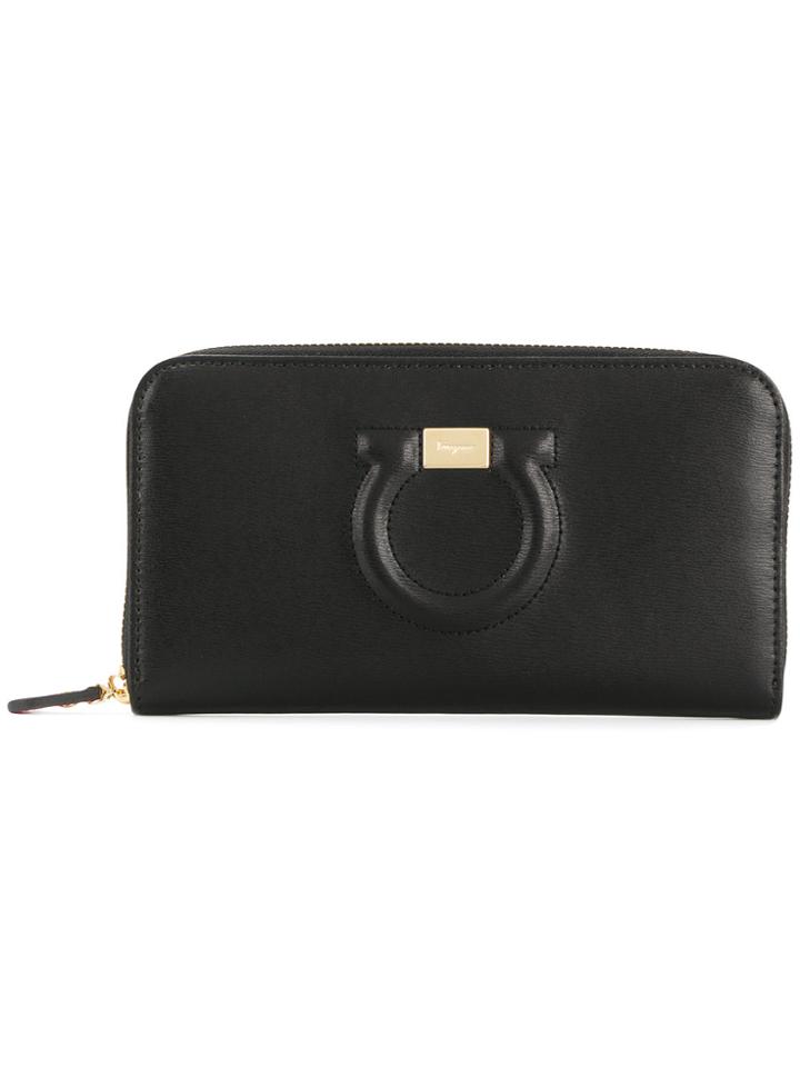 Salvatore Ferragamo Gancio Continental Wallet - Black
