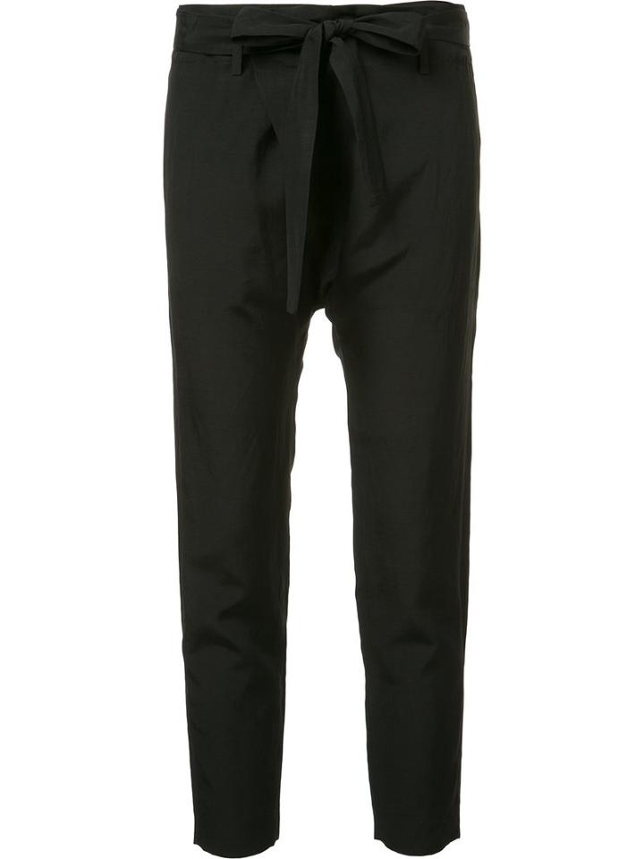 Nili Lotan Cropped Trousers, Women's, Size: 2, Black, Viscose/linen/flax