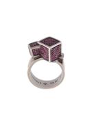 John Brevard 'fractality' Ruby Cubes Ring, Women's, Size: 6 3/4, Metallic