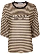Philosophy Di Lorenzo Serafini Striped Logo Print T-shirt - Black