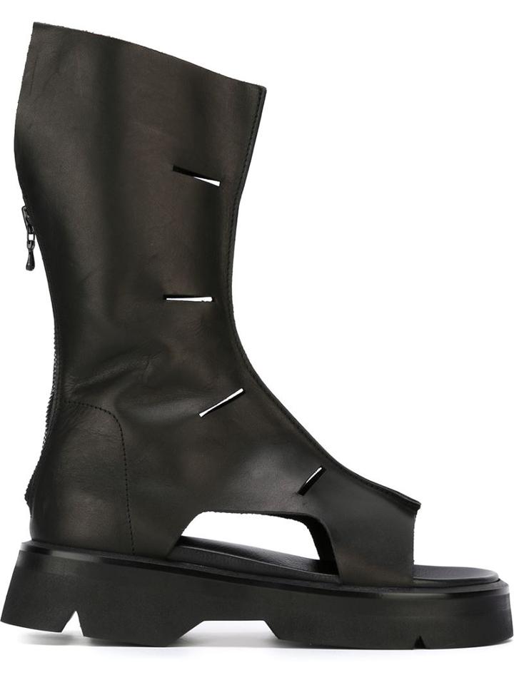 Julius Cut Out Boots, Men's, Size: 43, Black, Calf Leather/rubber