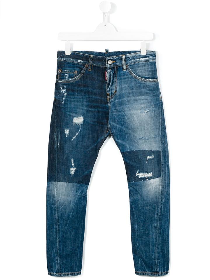 Dsquared2 Kids Distressed Jeans, Boy's, Size: 14 Yrs, Blue