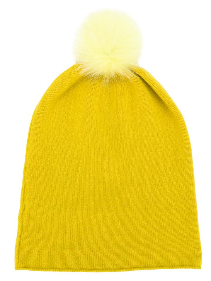 Danielapi Pom Pom Beanie - Yellow & Orange