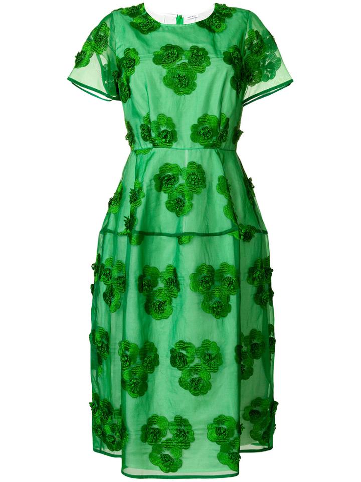 P.a.r.o.s.h. Embroidered Floral Dress - Green