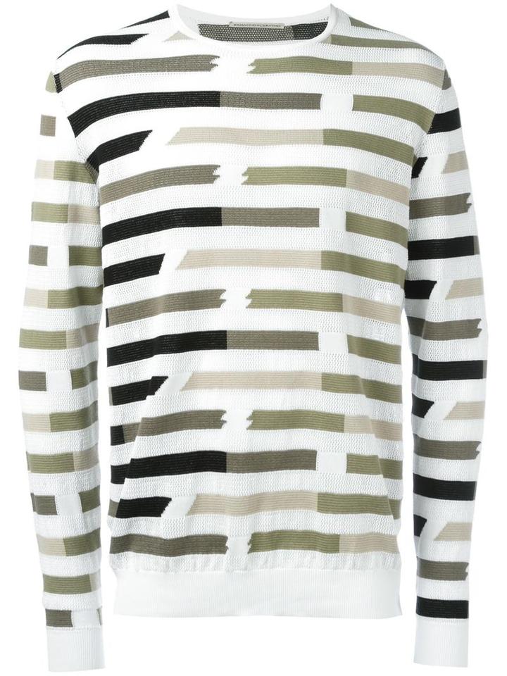 Ermanno Scervino Striped Sweatshirt, Men's, Size: 50, Nude/neutrals, Cotton