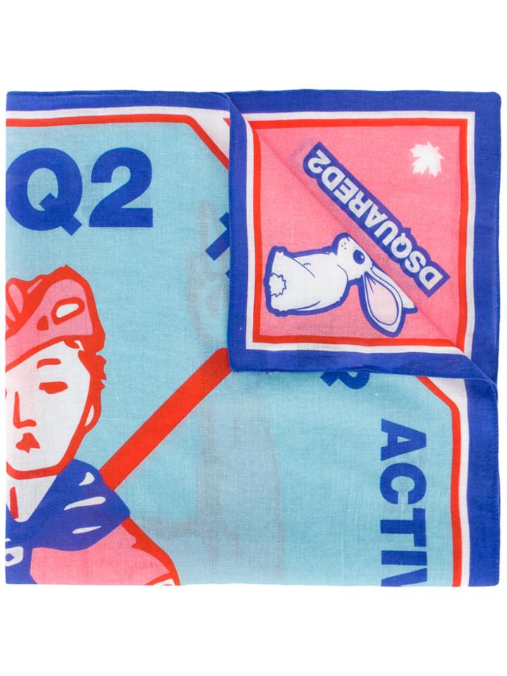 Dsquared2 Bad Scout Scarf - Blue