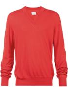 Maison Margiela V-neck Sweater - Red