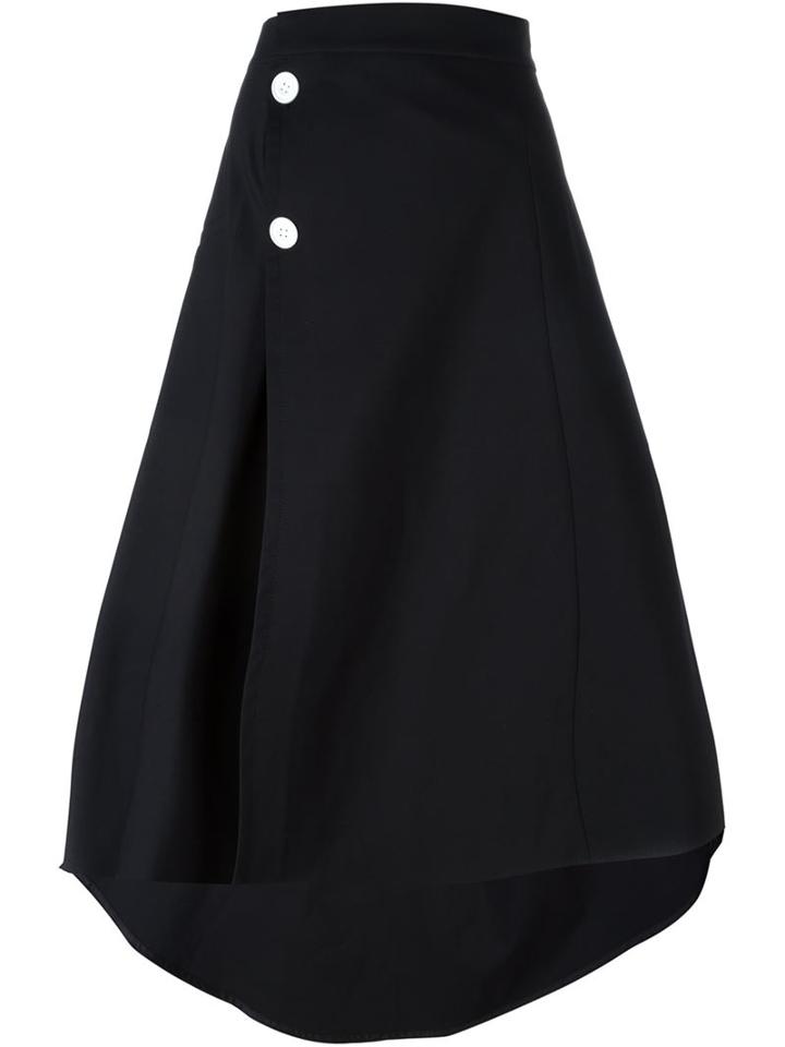 Marni Flared Midi Skirt, Women's, Size: 38, Black, Cotton